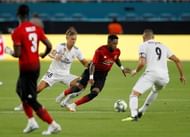 Fred looked to play the ball forward often in the game